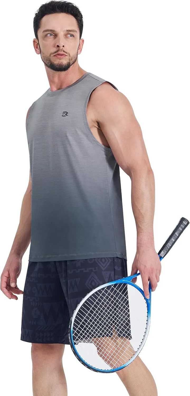 EZRUN Men's Tank Tops Quick Dry Workout Muscle Sleeveless Shirts Summer Gym Athletic Shirt for Swim Beach Running