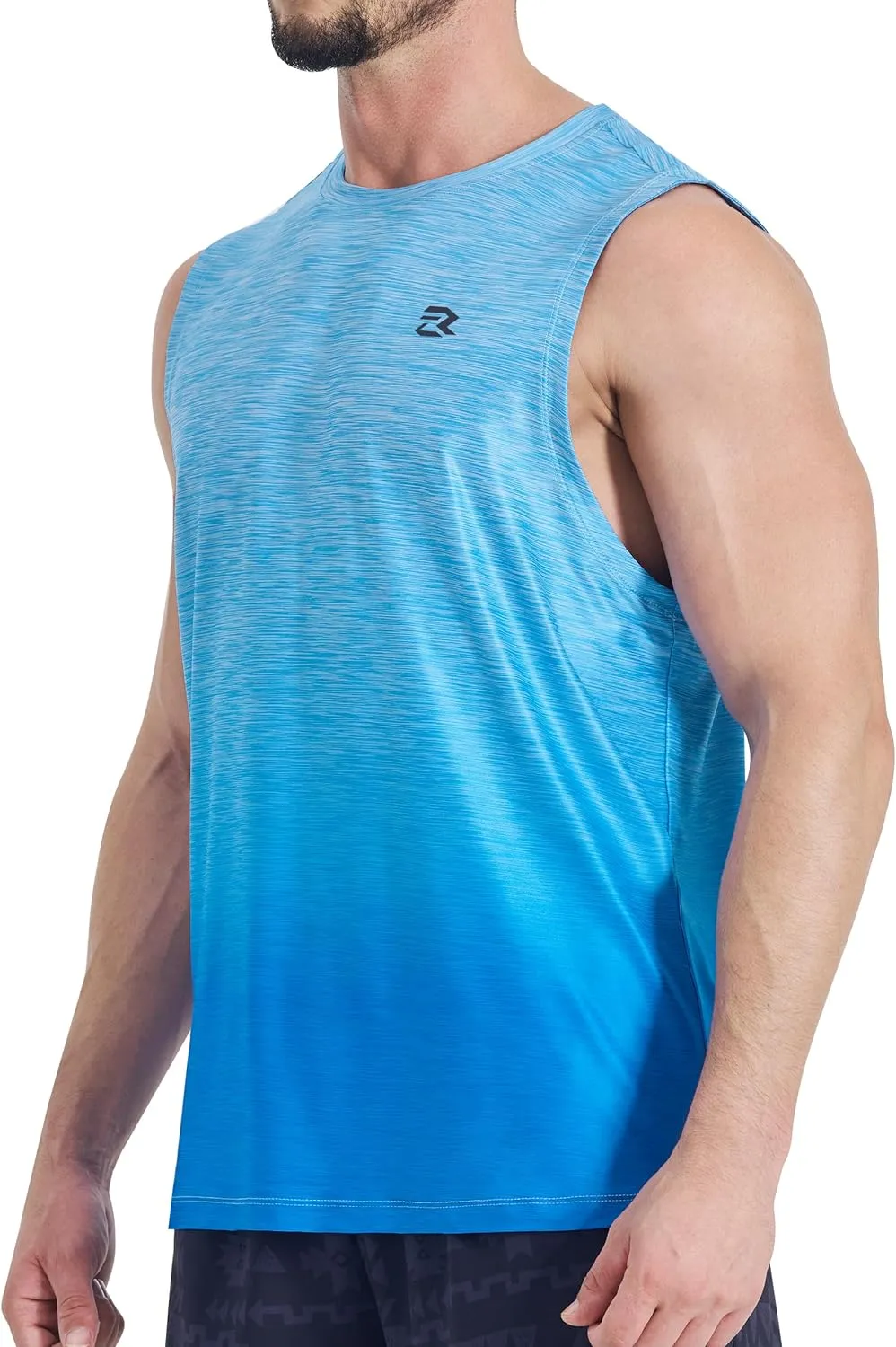 EZRUN Men's Tank Tops Quick Dry Workout Muscle Sleeveless Shirts Summer Gym Athletic Shirt for Swim Beach Running