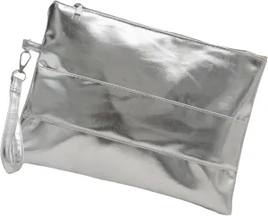 Fashionable Metallic PU Leather Envelope Clutches Bag for Women Elegant Wristlet Purse Handbag with Spacious Interior