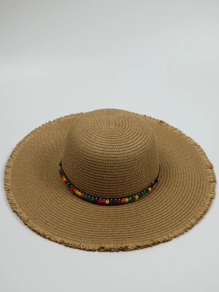 Floppy Beaded Sun Hat - Cancun - Natural
