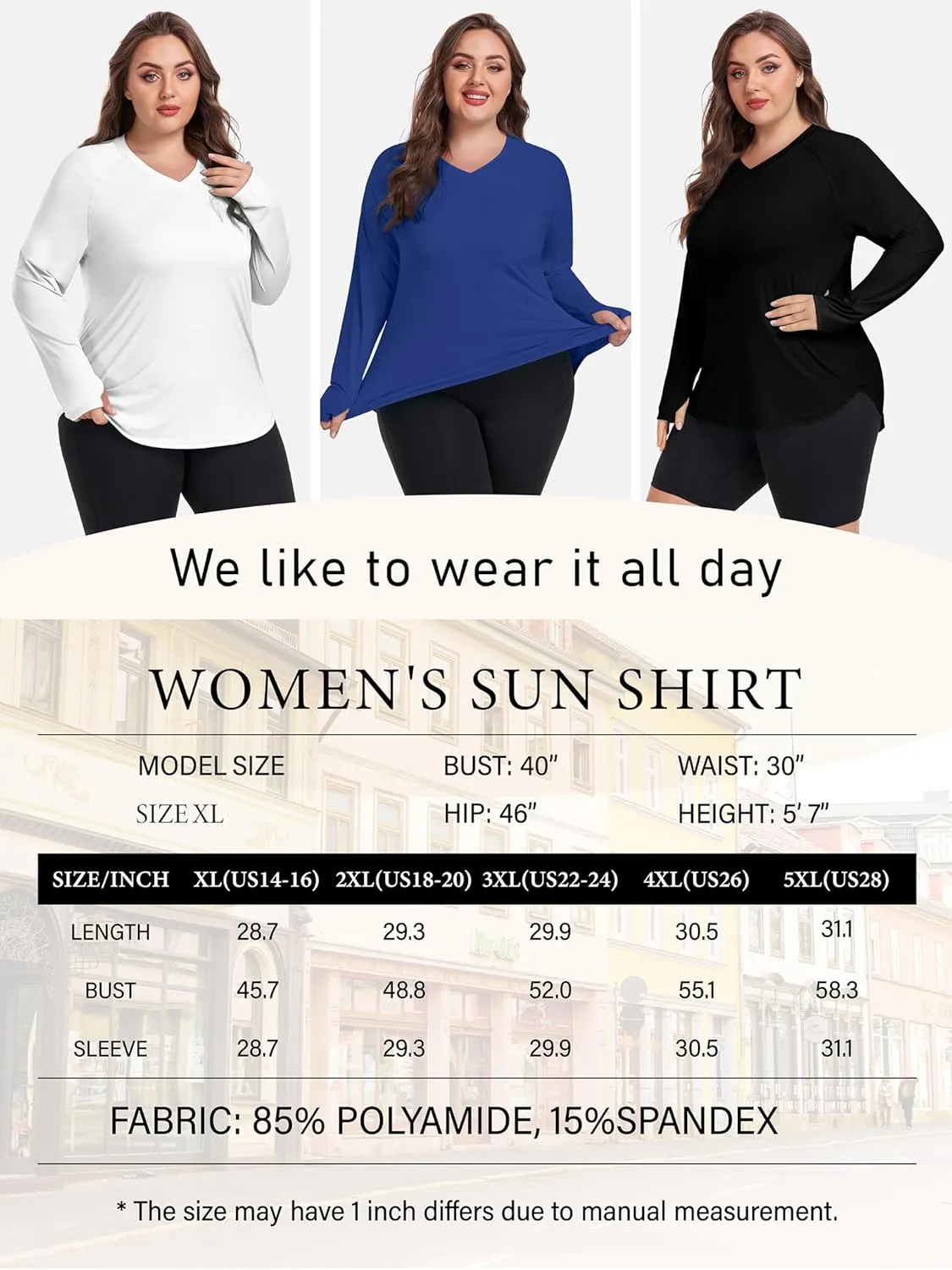 FOREYOND Women's Plus Size UPF 50  Sun Shirts Long Sleeve UV Protection Rash Guard Quick Dry Swim Tops Fishing Shirts V-Neck
