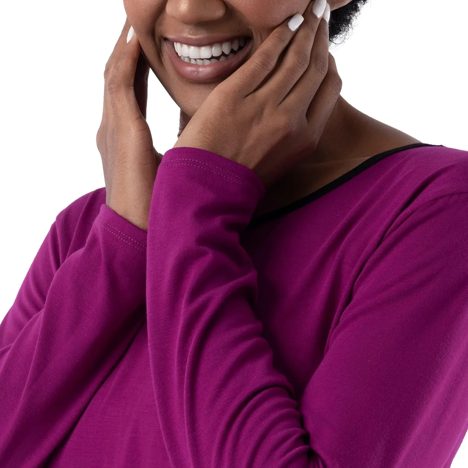 Fruit of the Loom womens Long Sleeve Tee and Pant 2 Piece Sleep Set