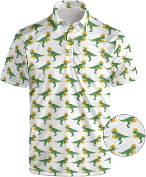 Funny Golf Shirts for Men Golf Polos Short Sleeve Quick Dry Performance Moisture Wicking Polo Shirt