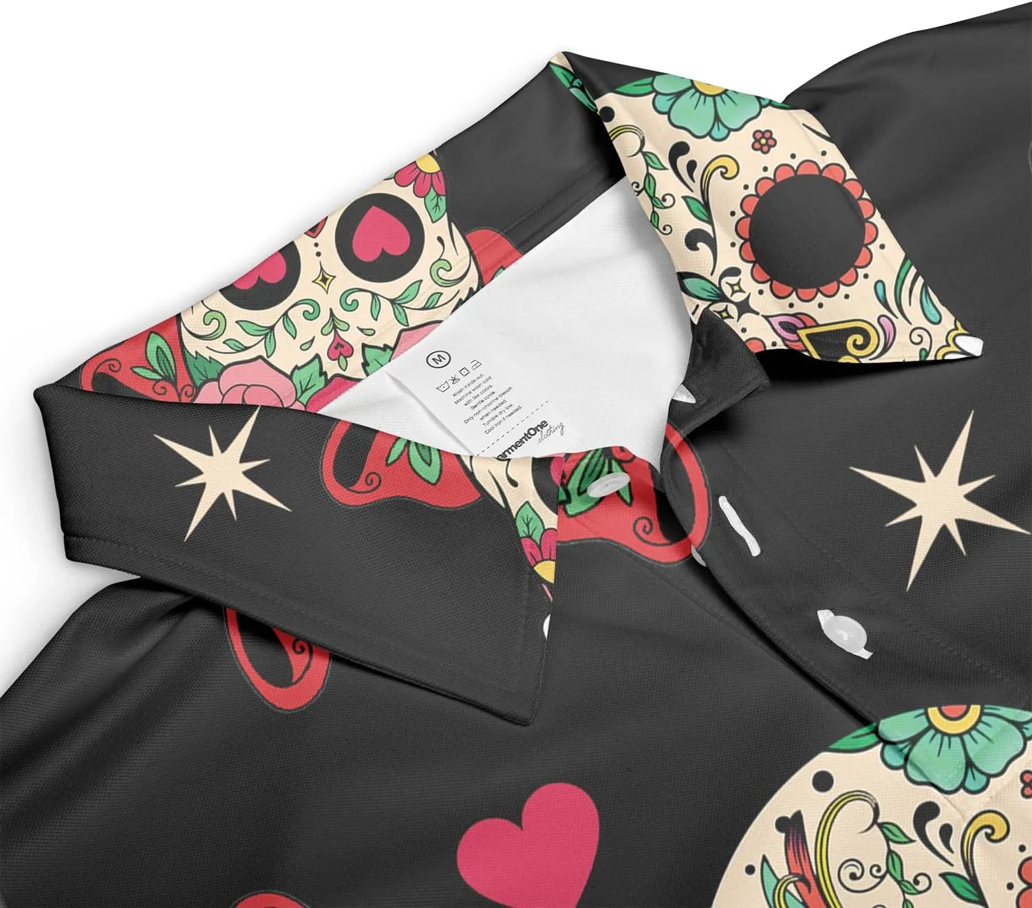 Funny Golf Shirts Skull Hawaiian Polo Shirts for Men, Crazy Golf Shirts for Men Golf Gifts Hawaiian Skull Golf Shirts