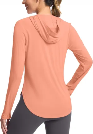 G Gradual Women's UPF 50  Sun Shirt with Hoodie Long Sleeve UV Protection Shirts Lightweight Hiking Fishing Shirts for Women