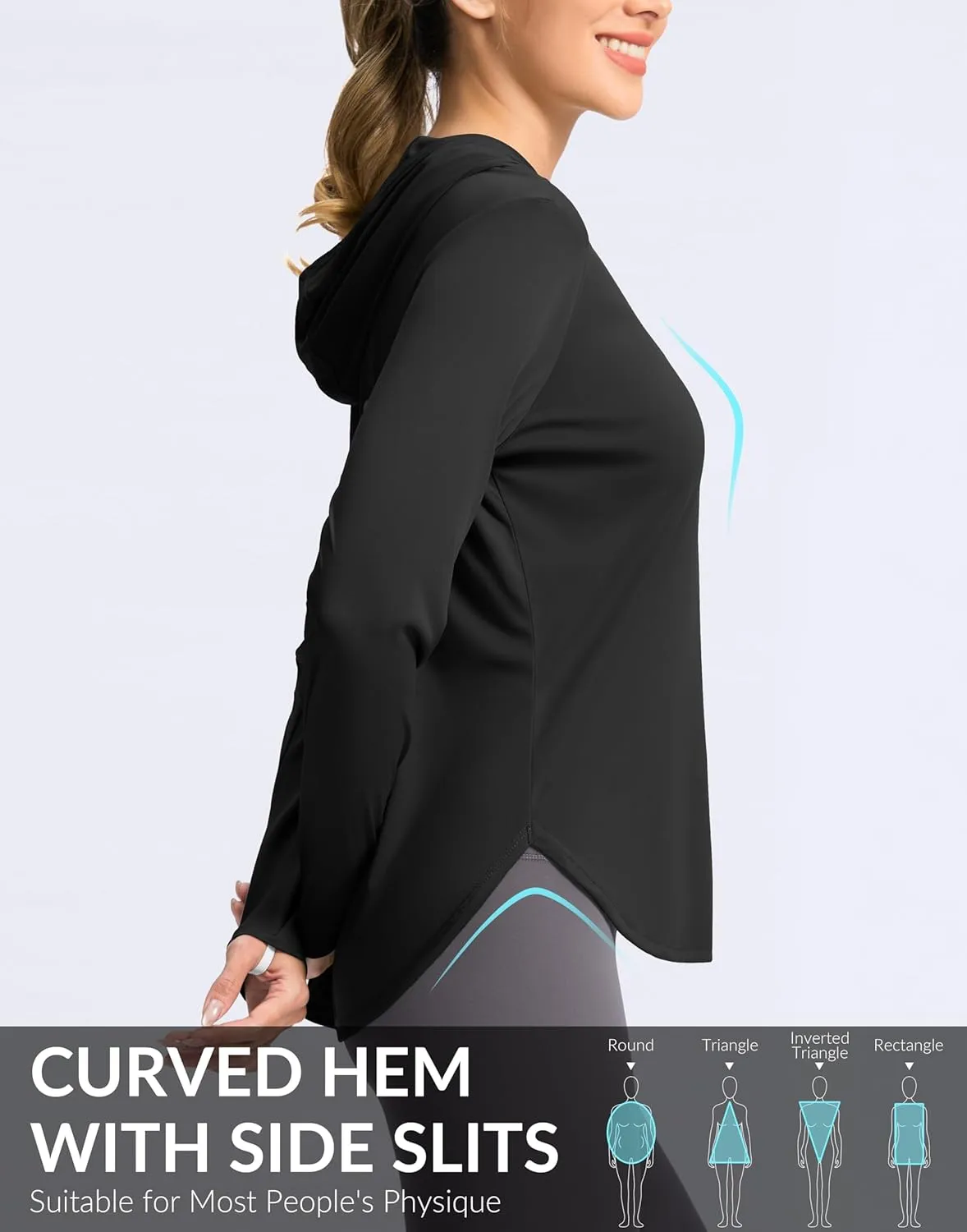 G Gradual Women's UPF 50  Sun Shirt with Hoodie Long Sleeve UV Protection Shirts Lightweight Hiking Fishing Shirts for Women