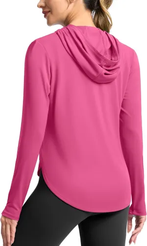 G Gradual Women's UPF 50  Sun Shirt with Hoodie Long Sleeve UV Protection Shirts Lightweight Hiking Fishing Shirts for Women