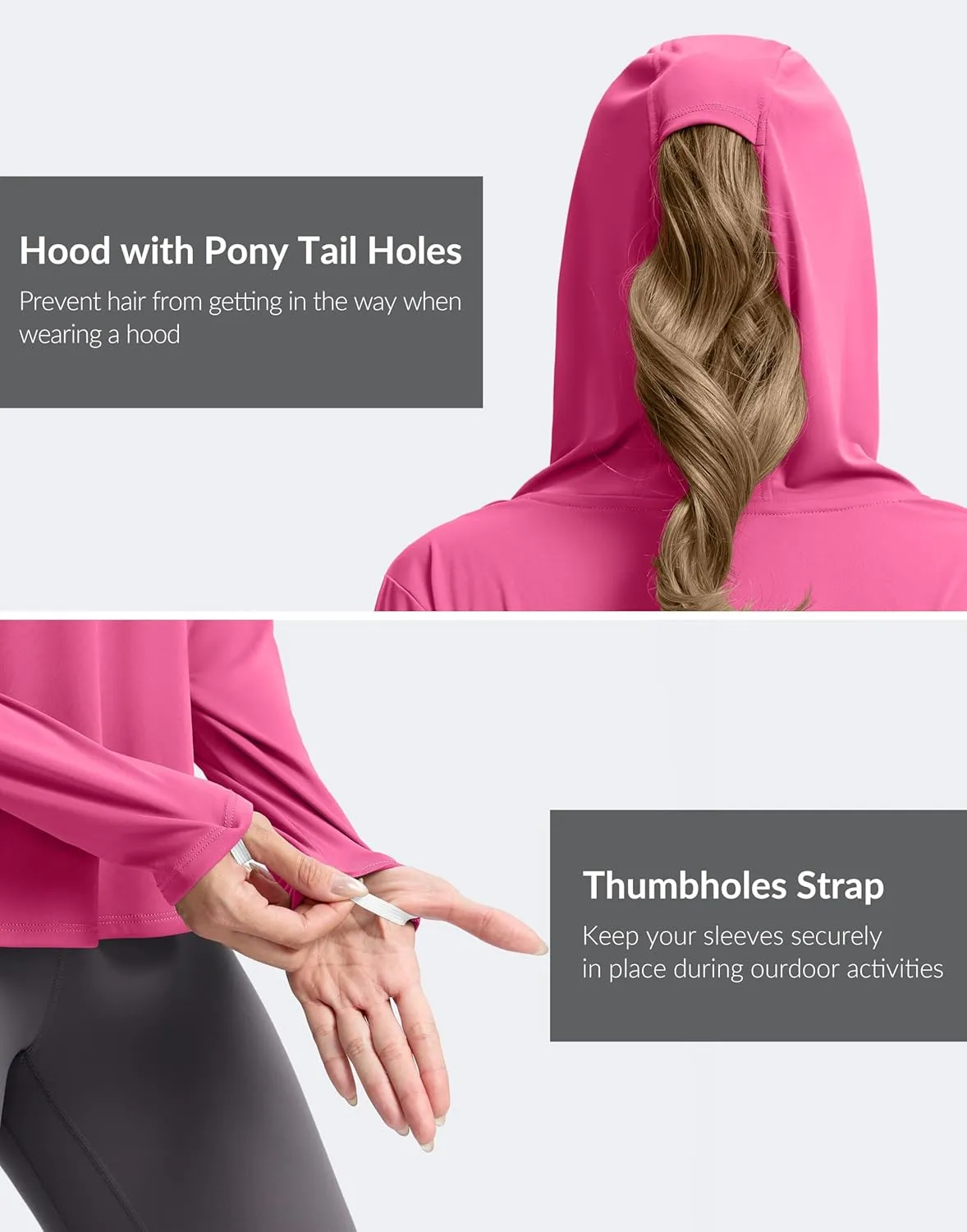 G Gradual Women's UPF 50  Sun Shirt with Hoodie Long Sleeve UV Protection Shirts Lightweight Hiking Fishing Shirts for Women