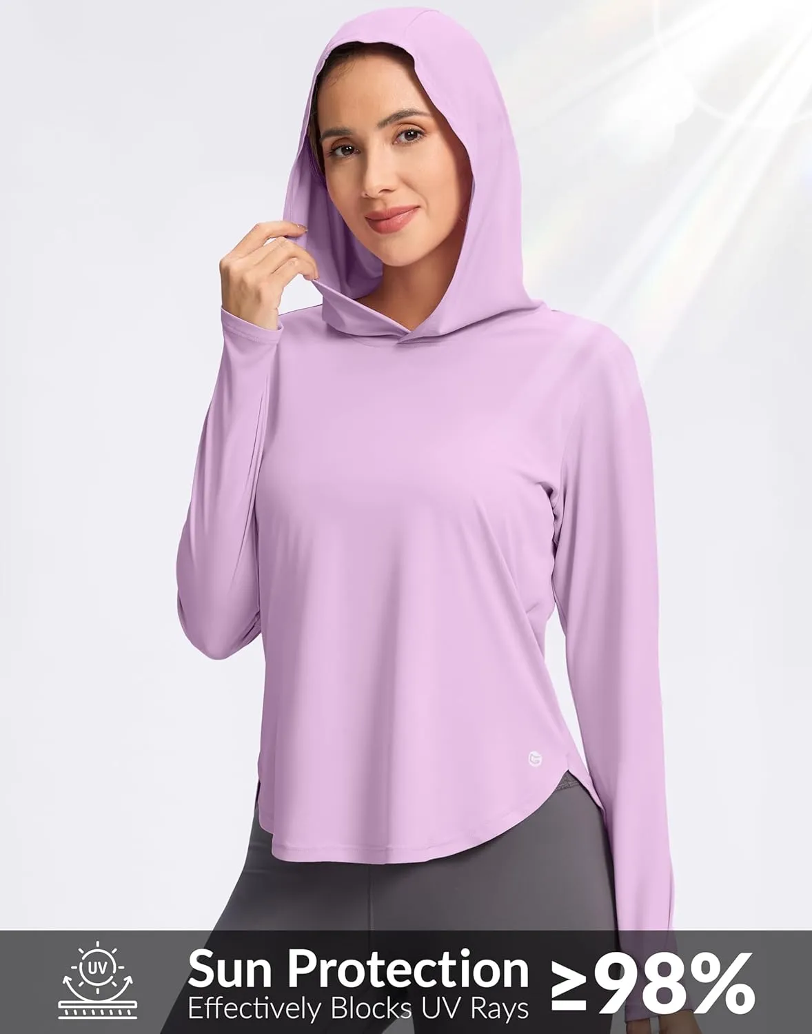 G Gradual Women's UPF 50  Sun Shirt with Hoodie Long Sleeve UV Protection Shirts Lightweight Hiking Fishing Shirts for Women