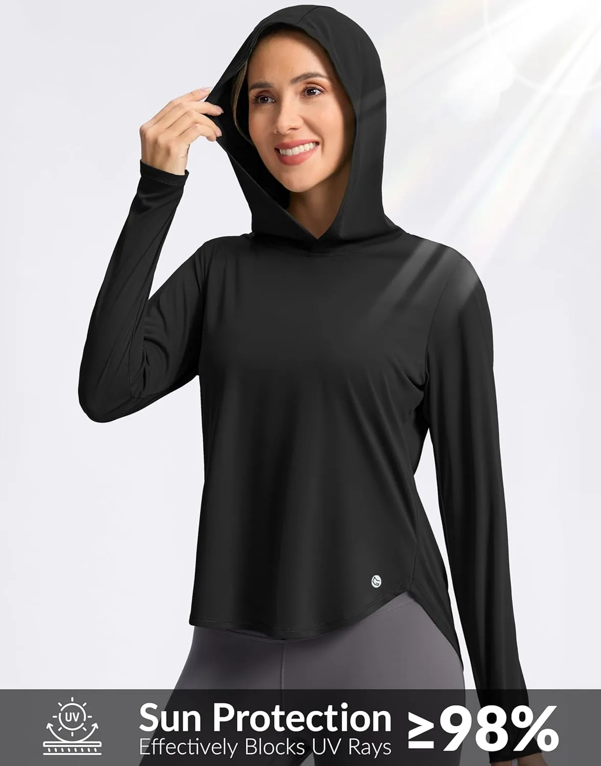 G Gradual Women's UPF 50  Sun Shirt with Hoodie Long Sleeve UV Protection Shirts Lightweight Hiking Fishing Shirts for Women