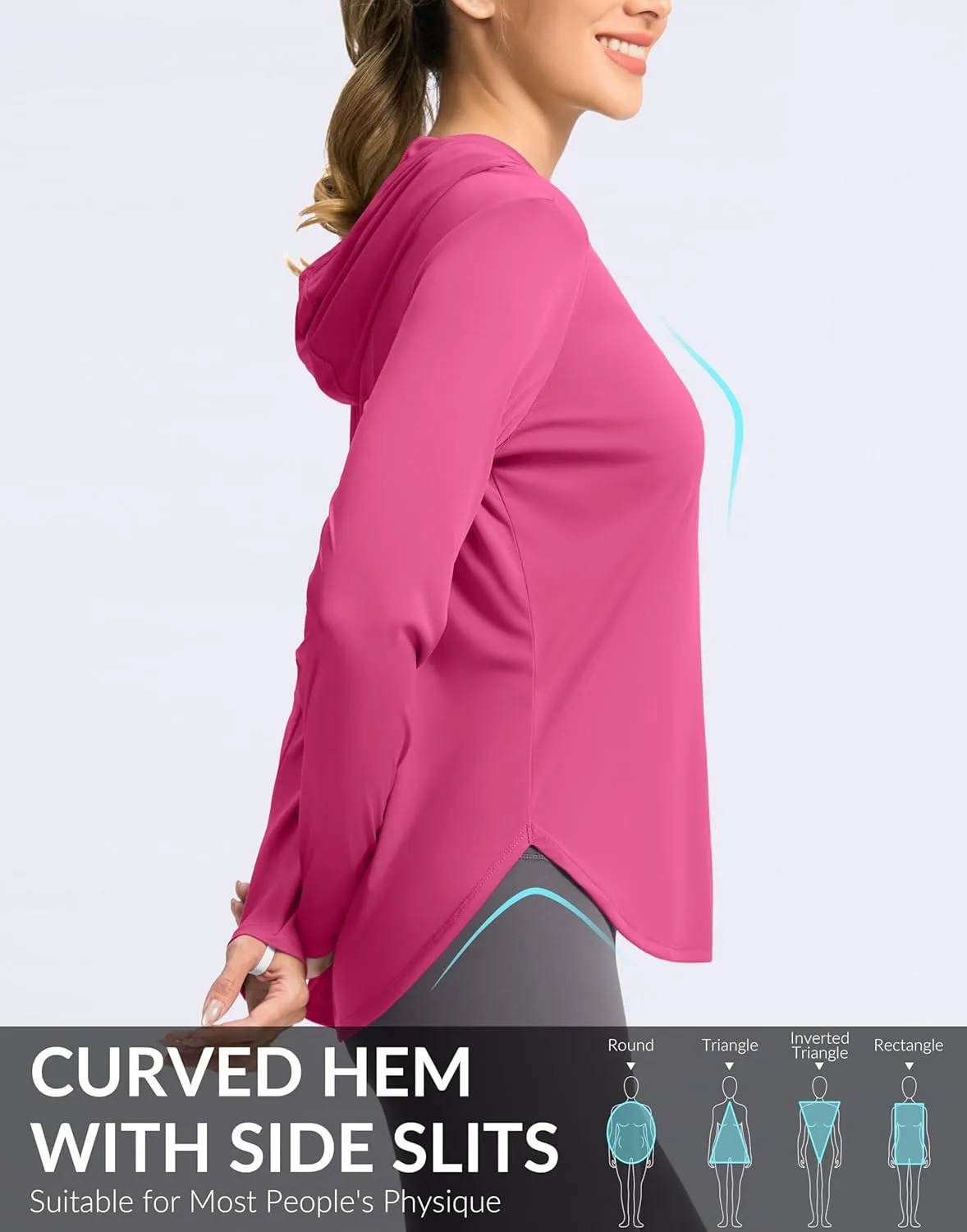 G Gradual Women's UPF 50  Sun Shirt with Hoodie Long Sleeve UV Protection Shirts Lightweight Hiking Fishing Shirts for Women