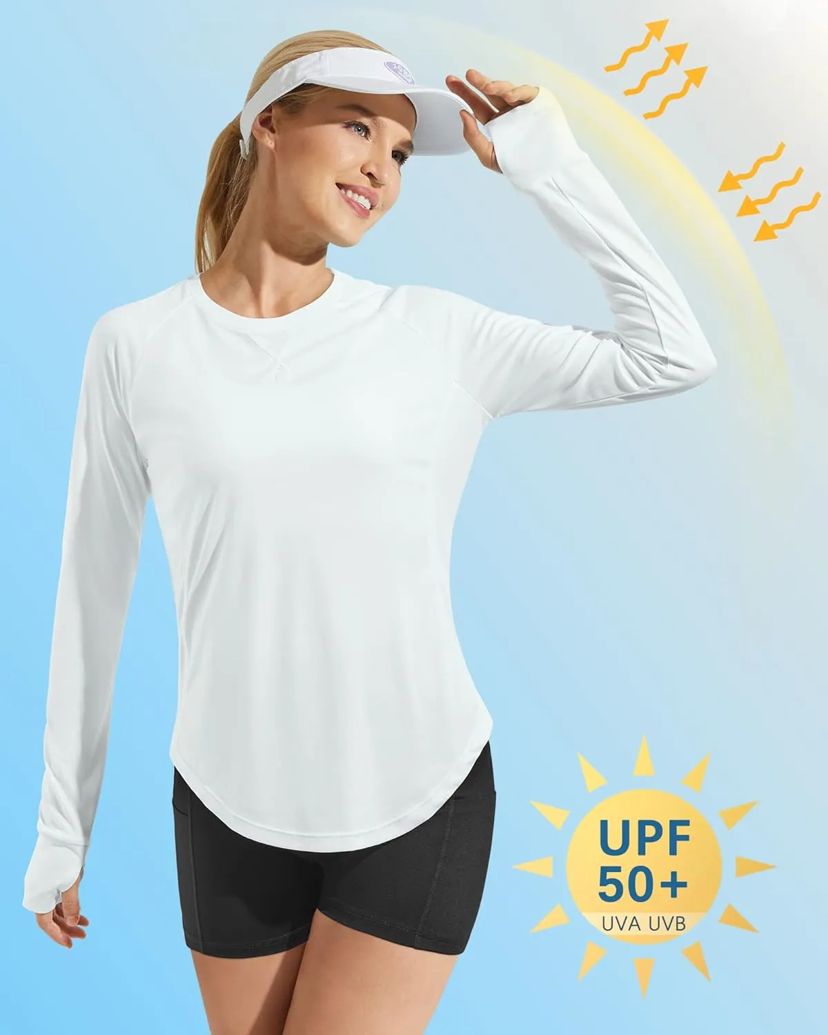 G4Free Women's Long Sleeve Workout Tops Sun Shirts Lightweight