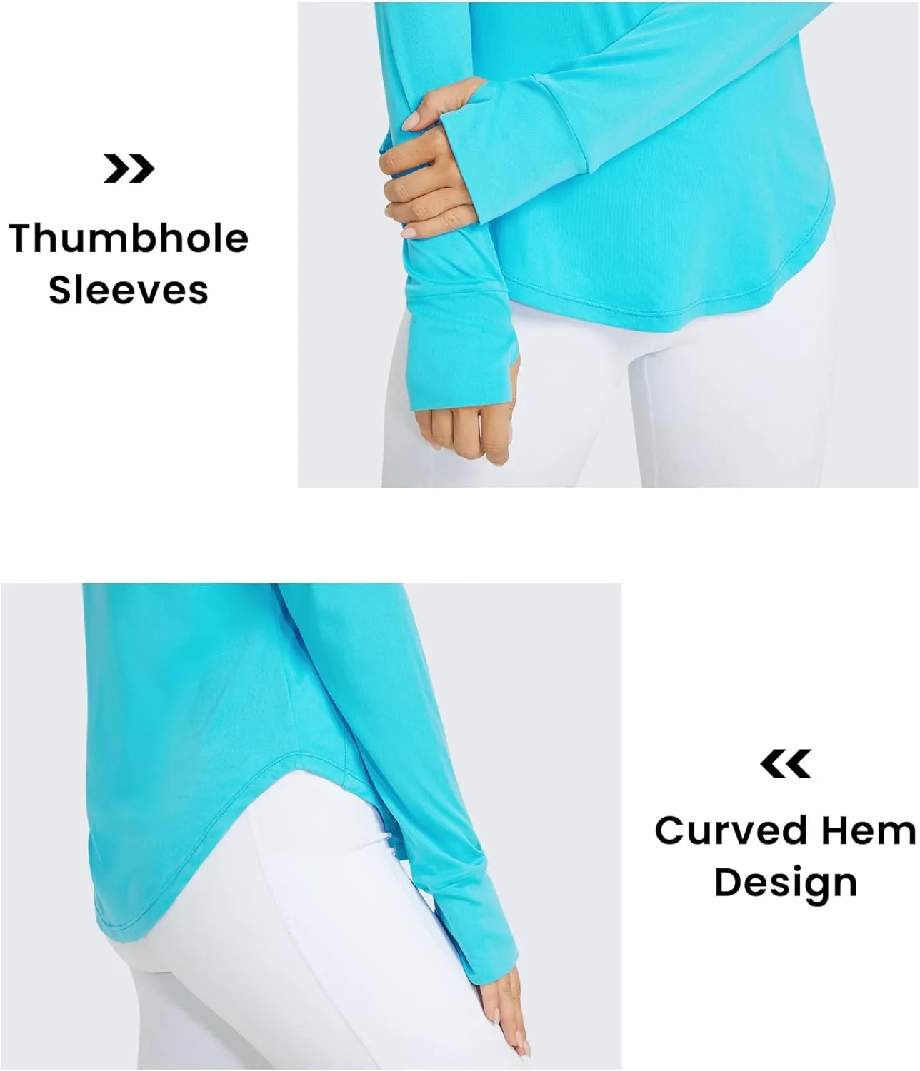 G4Free Women's Long Sleeve Workout Tops Sun Shirts Lightweight
