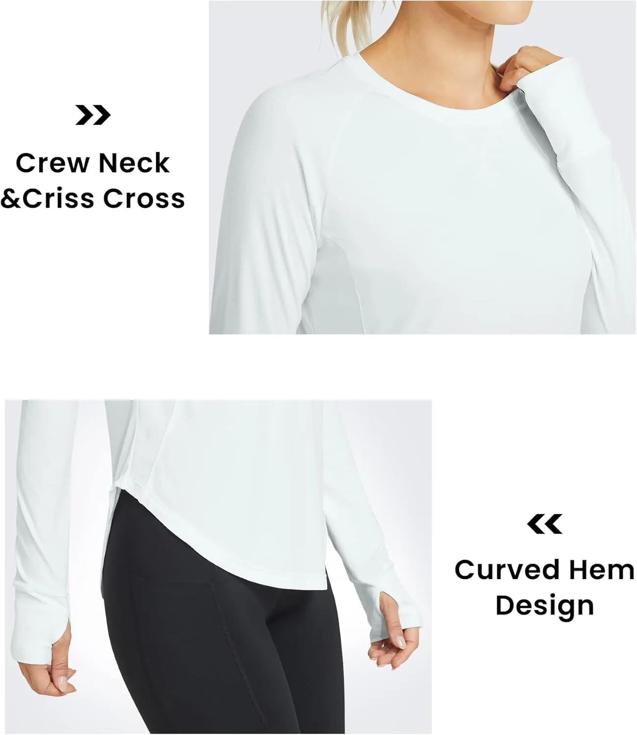 G4Free Women's Long Sleeve Workout Tops Sun Shirts Lightweight