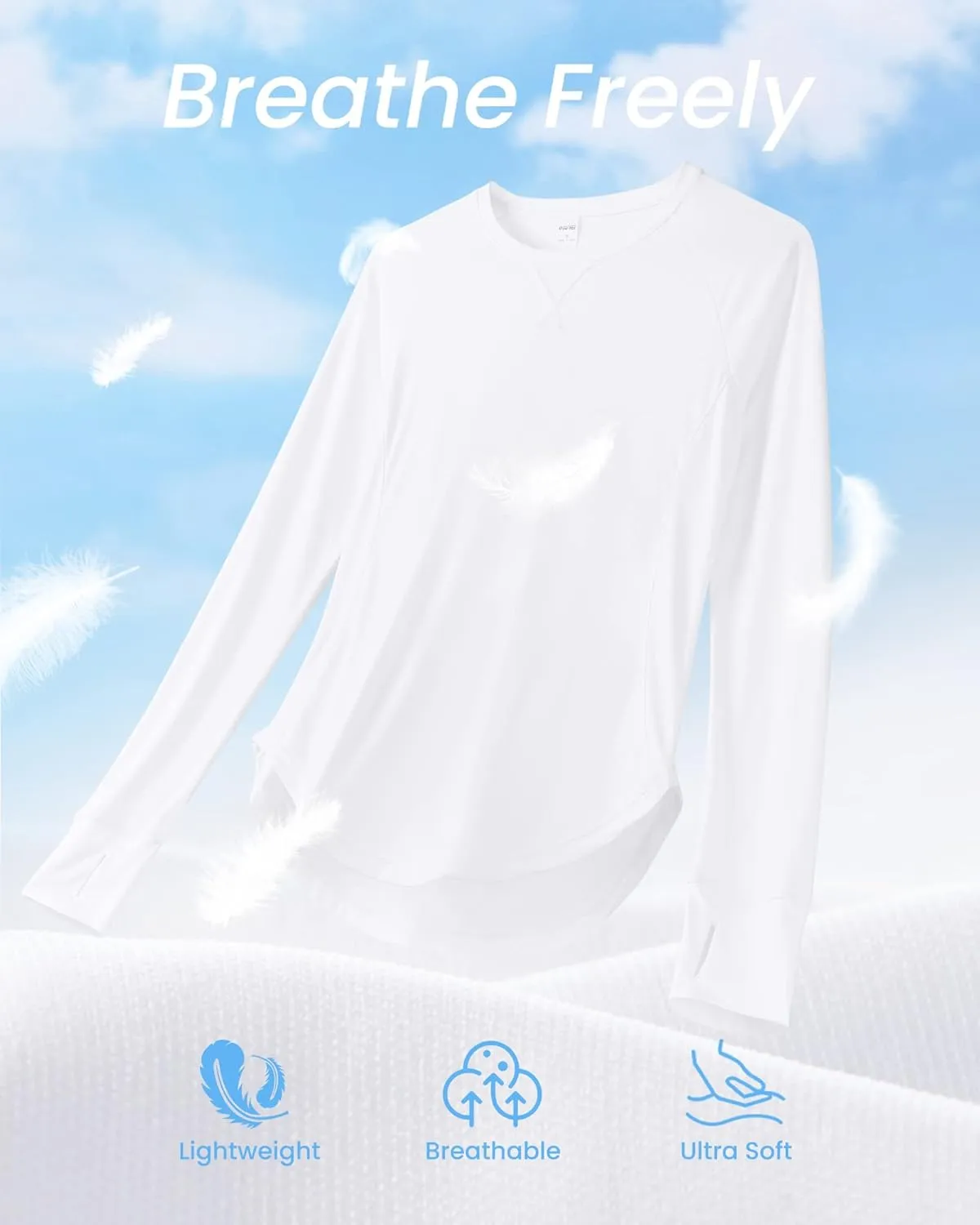 G4Free Women's Long Sleeve Workout Tops Sun Shirts Lightweight