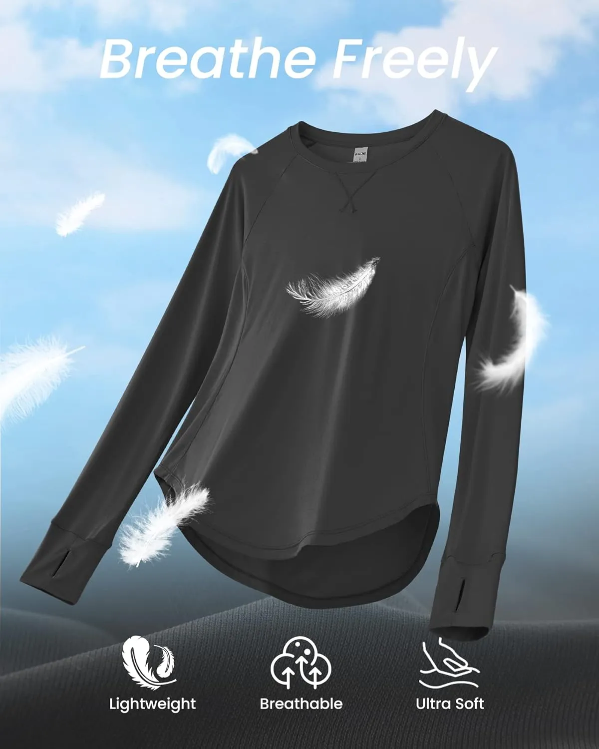 G4Free Women's Long Sleeve Workout Tops Sun Shirts Lightweight