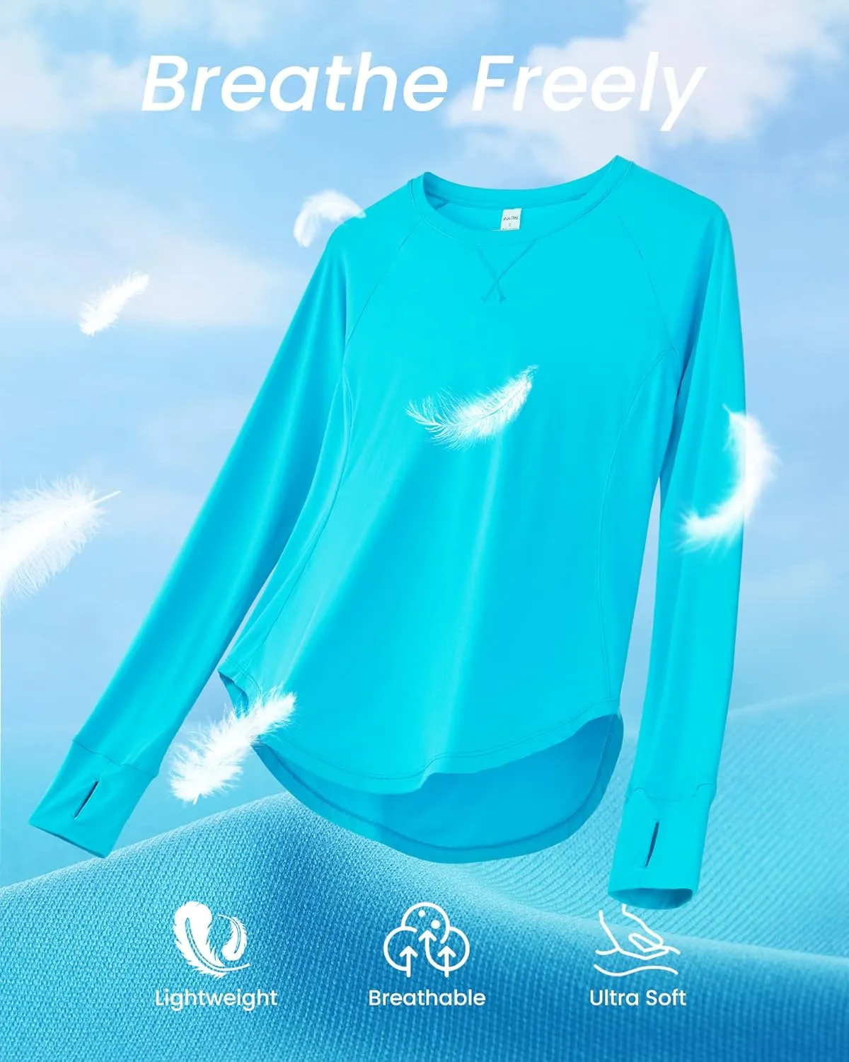 G4Free Women's Long Sleeve Workout Tops Sun Shirts Lightweight
