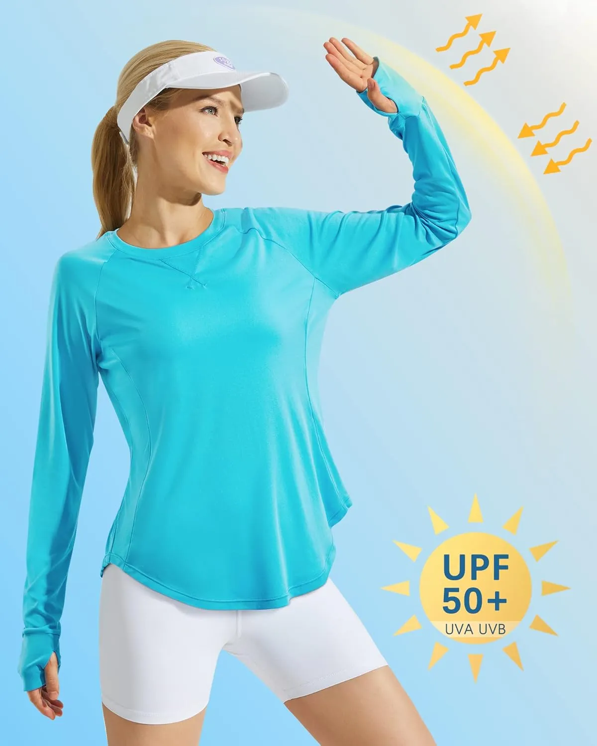 G4Free Women's Long Sleeve Workout Tops Sun Shirts Lightweight