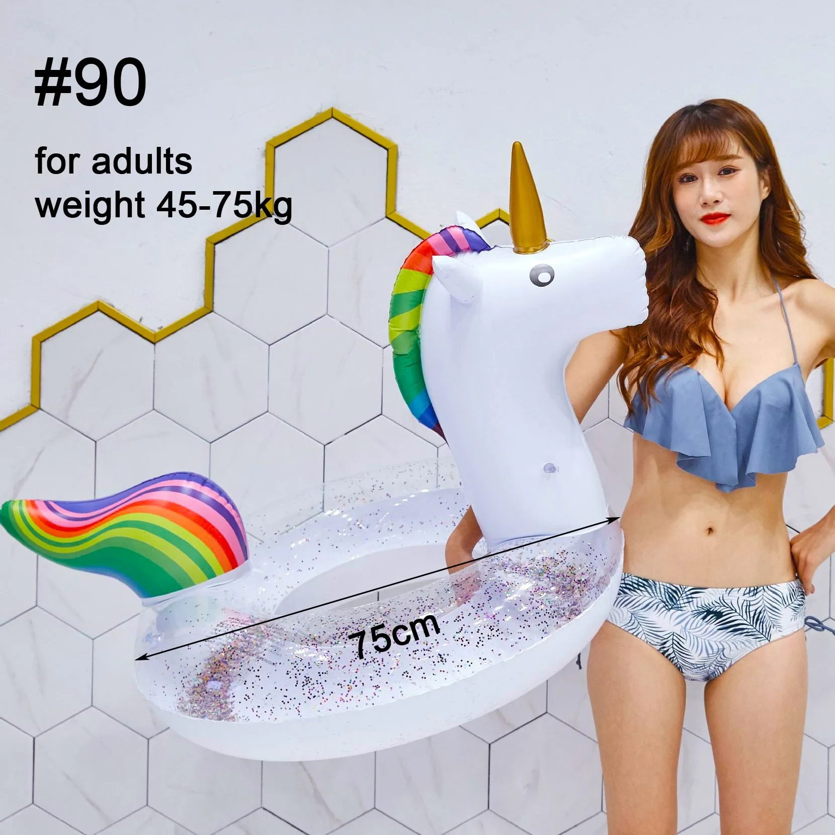Giant Inflatable Pool Float Circle Mermaid Flamingo Unicorn Swimming Ring