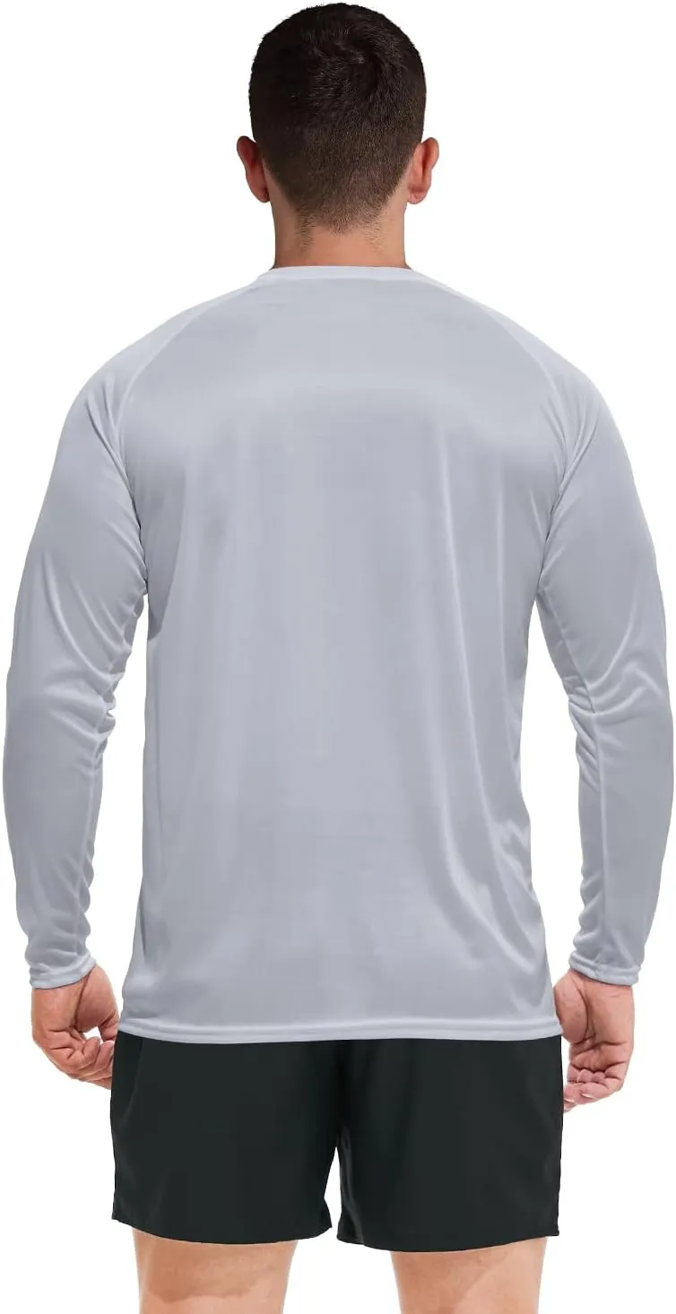 GKVK Men's Rash Guard Shirts SPF UPF 50  UV Sun Protection Long Sleeve Swim T-Shirts Lightweight Quick Dry Athletic Shirt