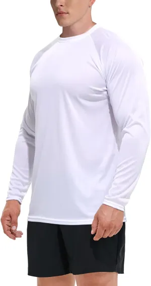 GKVK Men's Rash Guard Shirts SPF UPF 50  UV Sun Protection Long Sleeve Swim T-Shirts Lightweight Quick Dry Athletic Shirt
