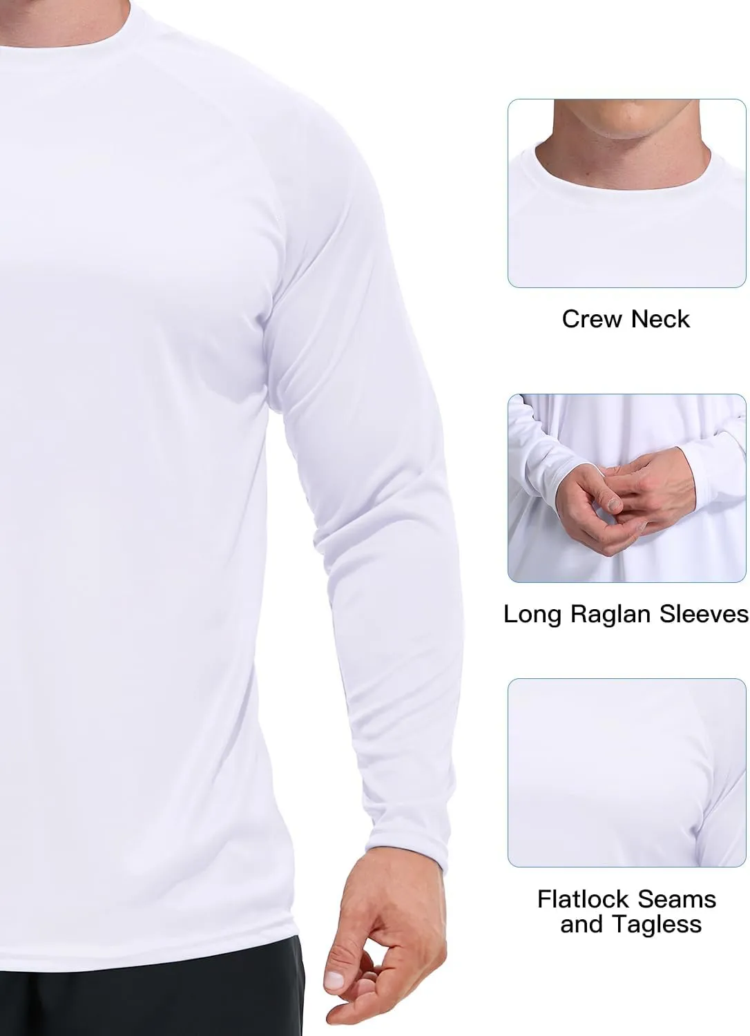 GKVK Men's Rash Guard Shirts SPF UPF 50  UV Sun Protection Long Sleeve Swim T-Shirts Lightweight Quick Dry Athletic Shirt