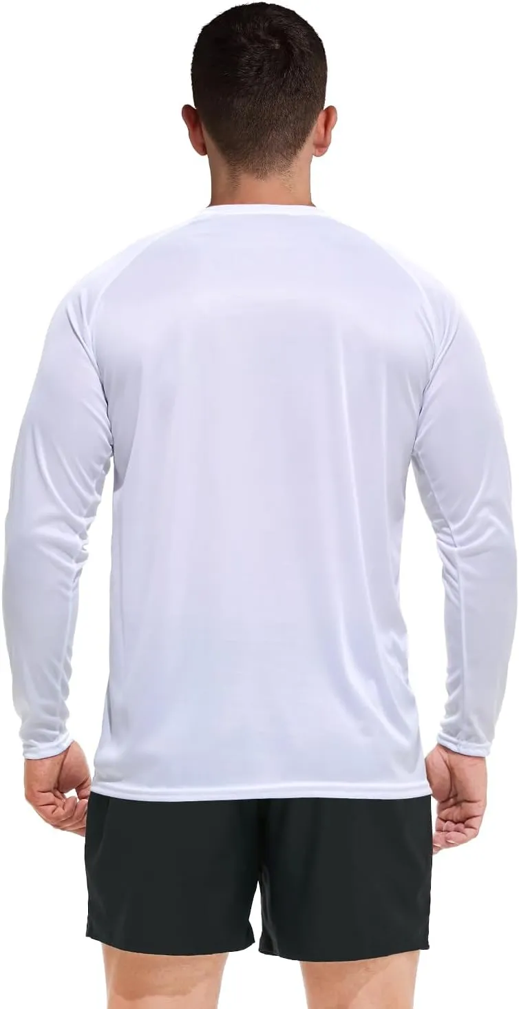 GKVK Men's Rash Guard Shirts SPF UPF 50  UV Sun Protection Long Sleeve Swim T-Shirts Lightweight Quick Dry Athletic Shirt