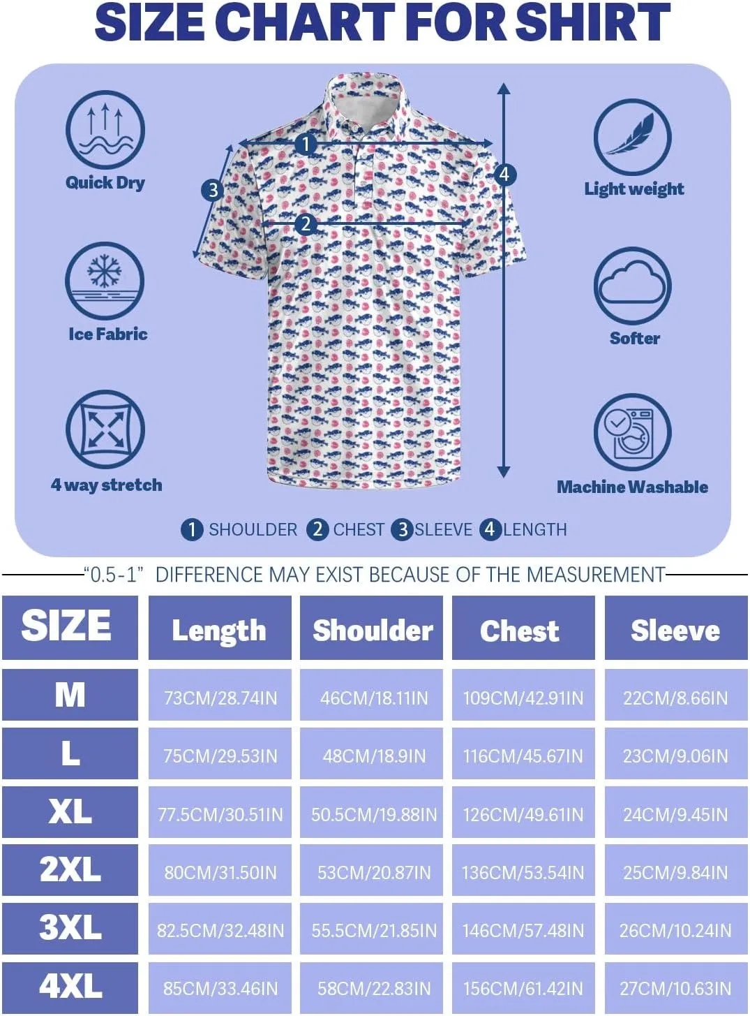 Golf Polo Shirts for Men Moisture Wicking Quick Dry Mens Golf Shirts 4-Way Stretch Funny Polo Short Sleeve