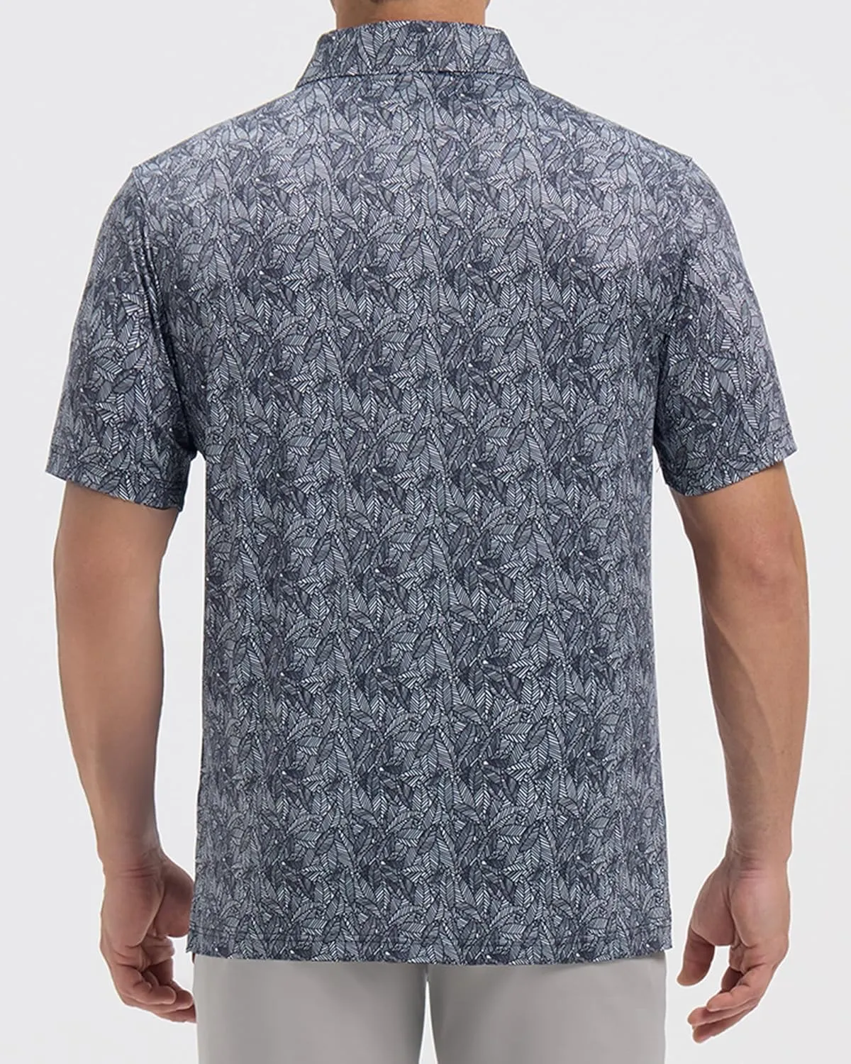 Golf Polo Shirts for Men - Print Moisture Wicking Quick Dry Short Sleeve Collared Polo Shirts for Golf Tennis Wear