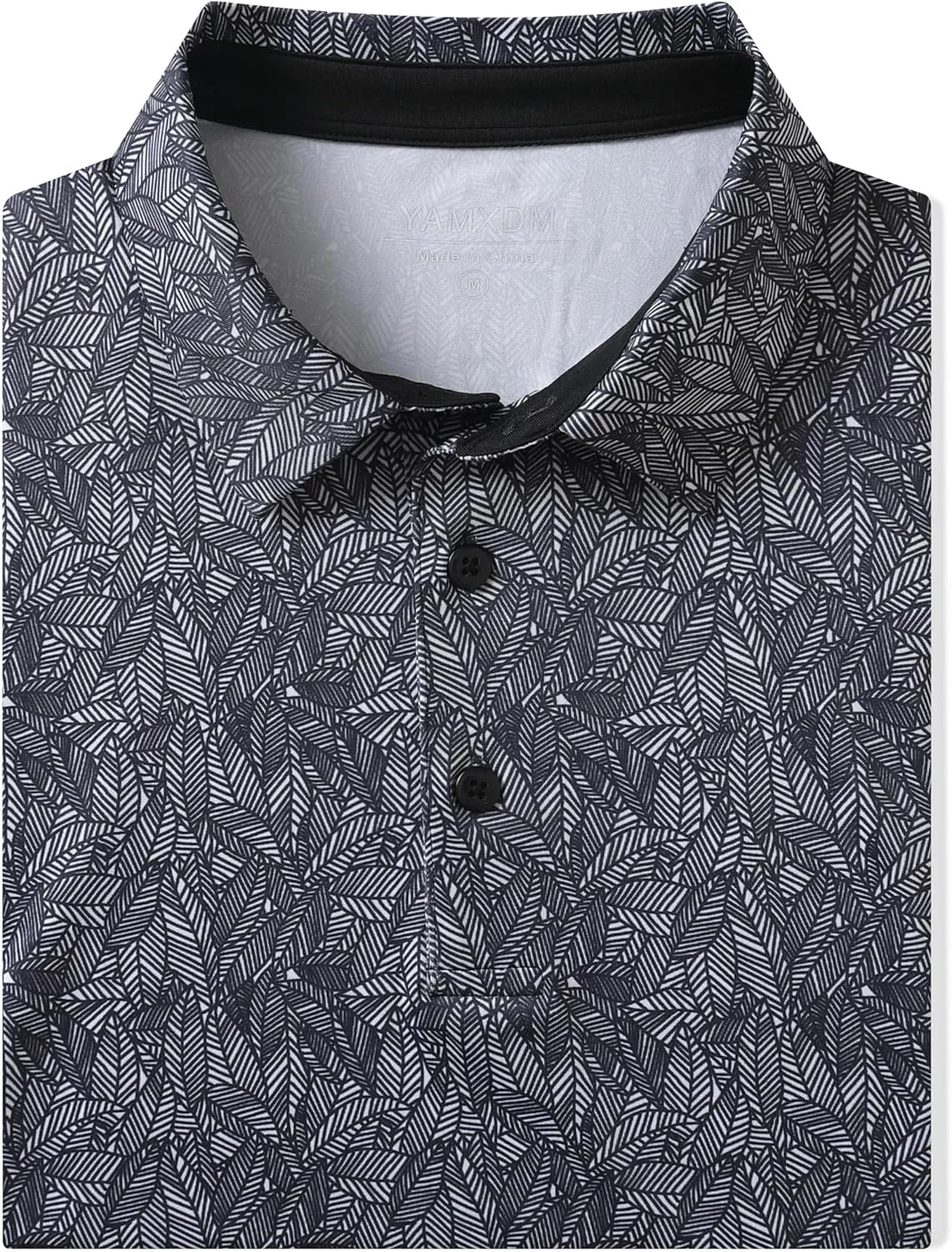 Golf Polo Shirts for Men - Print Moisture Wicking Quick Dry Short Sleeve Collared Polo Shirts for Golf Tennis Wear
