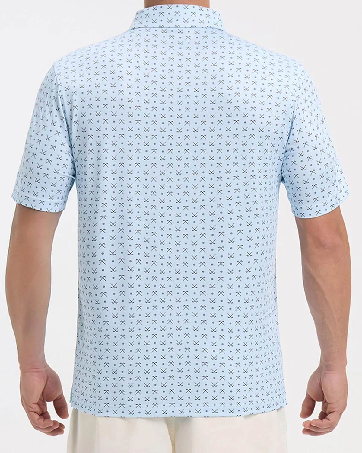 Golf Polo Shirts for Men - Print Moisture Wicking Quick Dry Short Sleeve Collared Polo Shirts for Golf Tennis Wear
