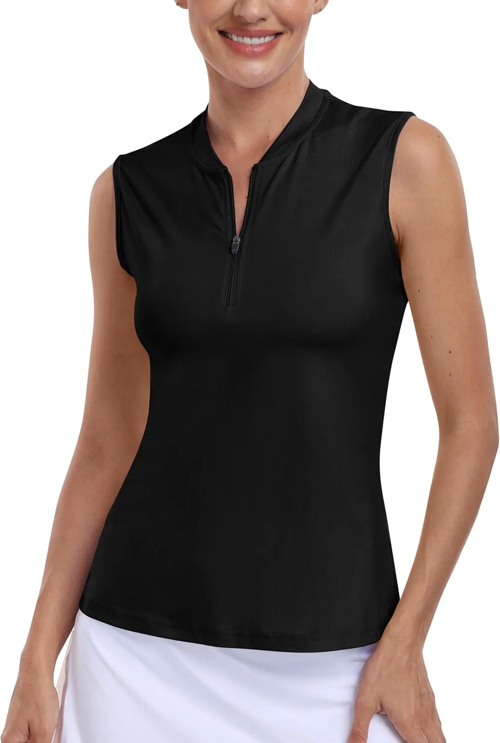 Golf Polo Shirts for Women Slim Fit Woman Sleeveless Sports Shirts Quick Dry Athletic Tank Tops for Tennis Work