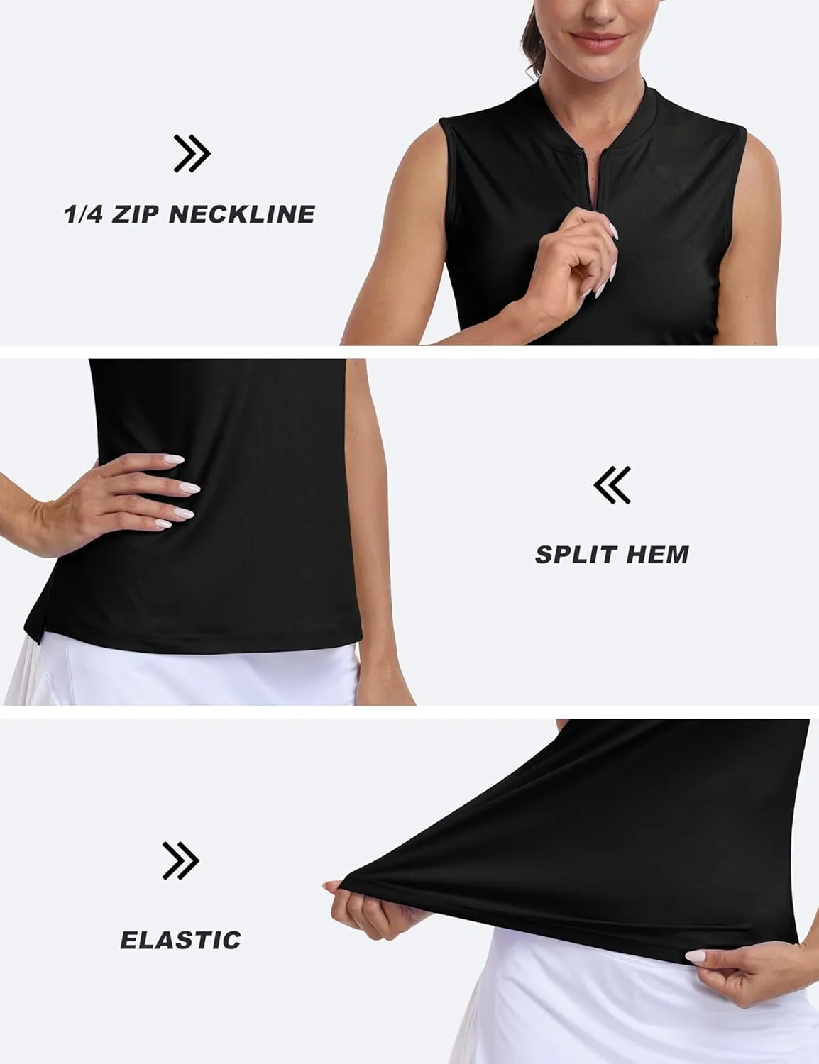 Golf Polo Shirts for Women Slim Fit Woman Sleeveless Sports Shirts Quick Dry Athletic Tank Tops for Tennis Work