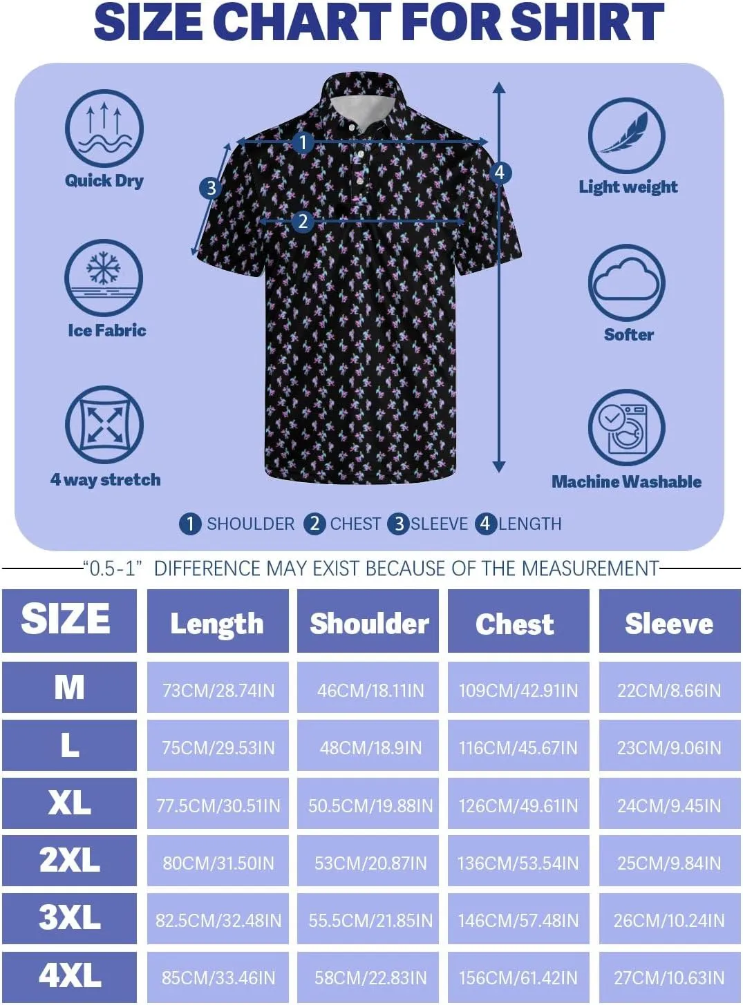 Golf Shirts for Men Quick Dry Funny Golf Polo Shirts Short Sleeve Moisture Wicking Polo Shirts for Men