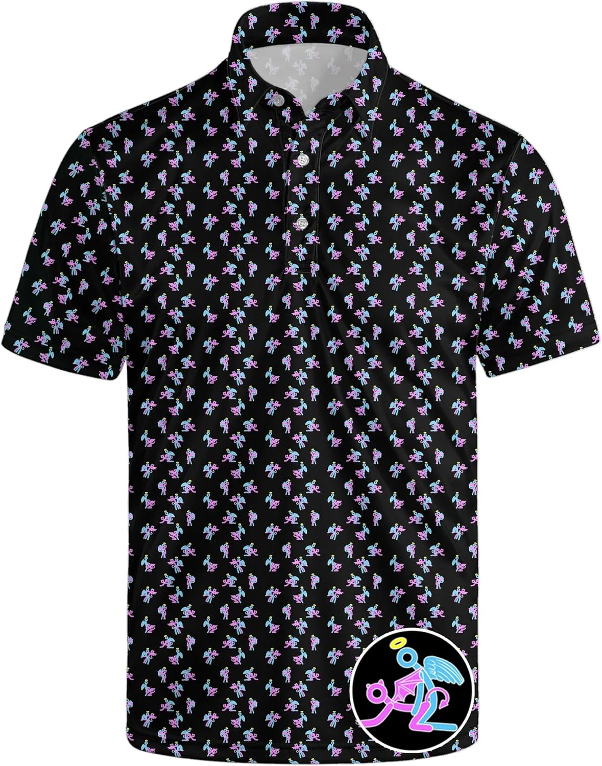 Golf Shirts for Men Quick Dry Funny Golf Polo Shirts Short Sleeve Moisture Wicking Polo Shirts for Men