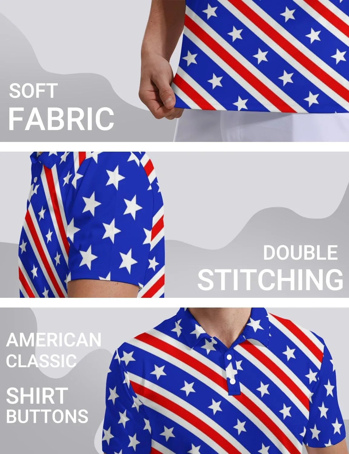 Golf Shirts for Men Quick Dry Funny Golf Polo Shirts Short Sleeve Moisture Wicking Polo Shirts for Men