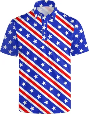 Golf Shirts for Men Quick Dry Funny Golf Polo Shirts Short Sleeve Moisture Wicking Polo Shirts for Men