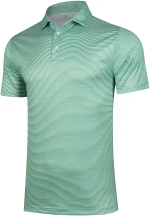 Golf Shirts for Men - Short Sleeve Performance Print Moisture Wicking Polo Shirt