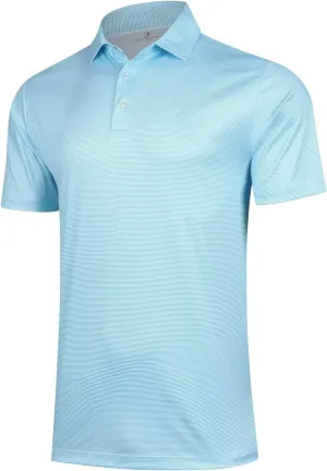 Golf Shirts for Men - Short Sleeve Performance Print Moisture Wicking Polo Shirt