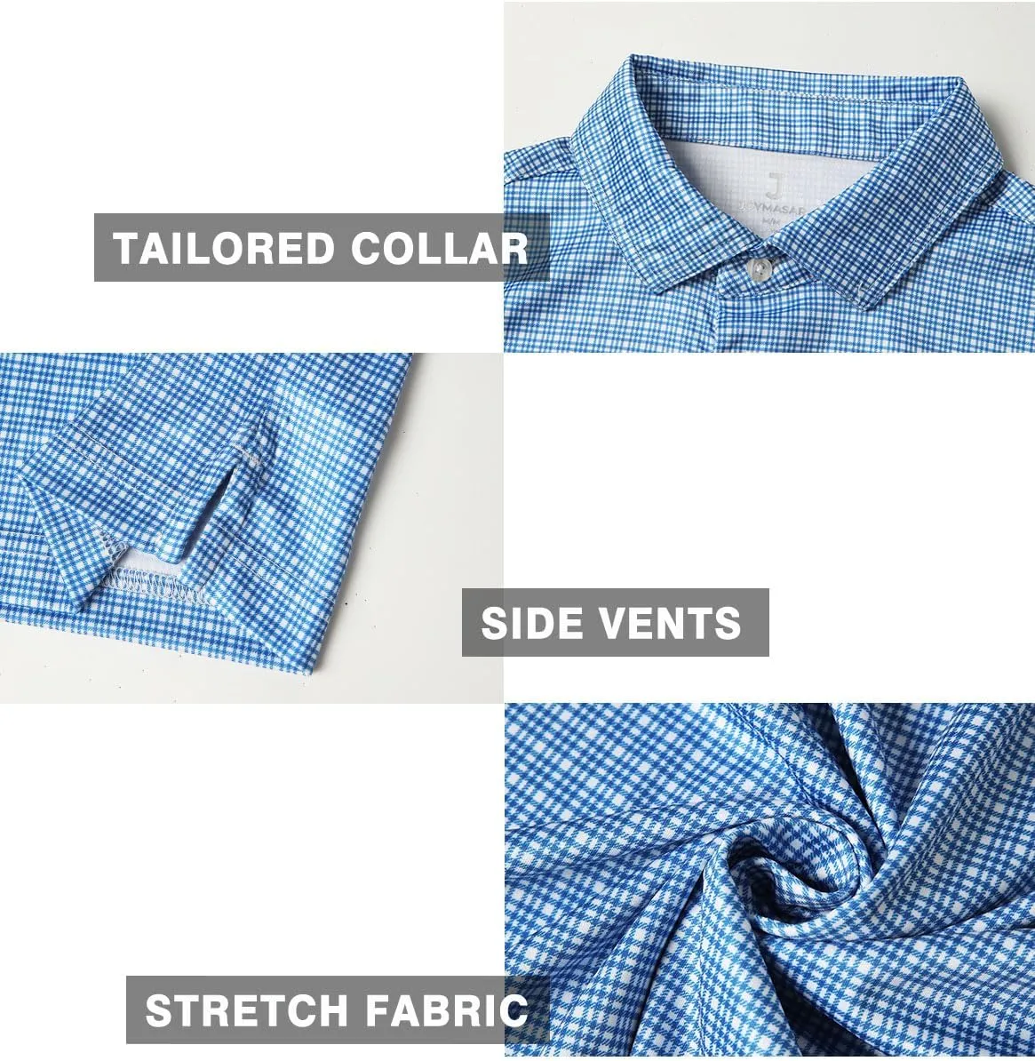 Golf Shirts for Men - Short Sleeve Performance Print Moisture Wicking Polo Shirt