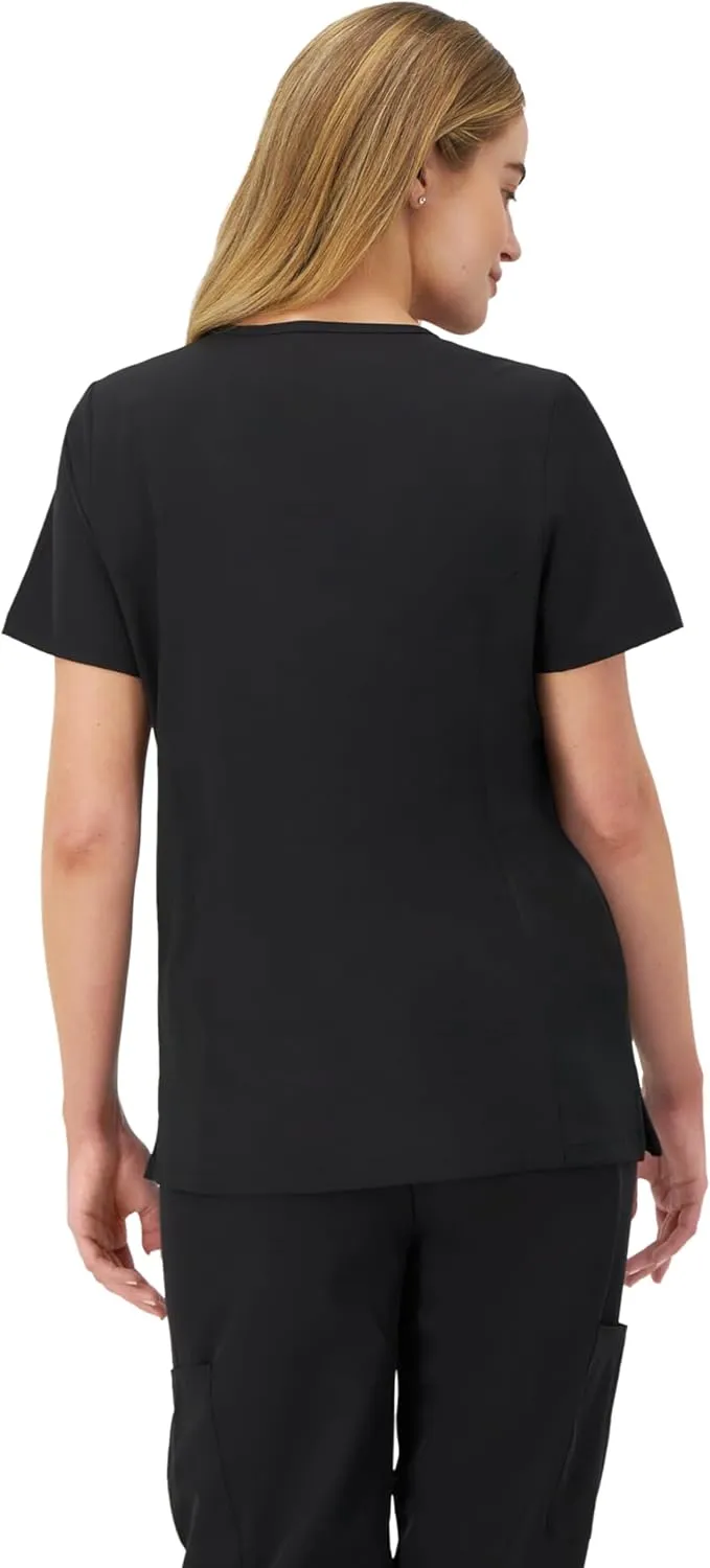 Hanes Women's Scrubs Healthcare Top, Moisture-Wicking Stretch Scrub Shirts, Ribbed Side Panels
