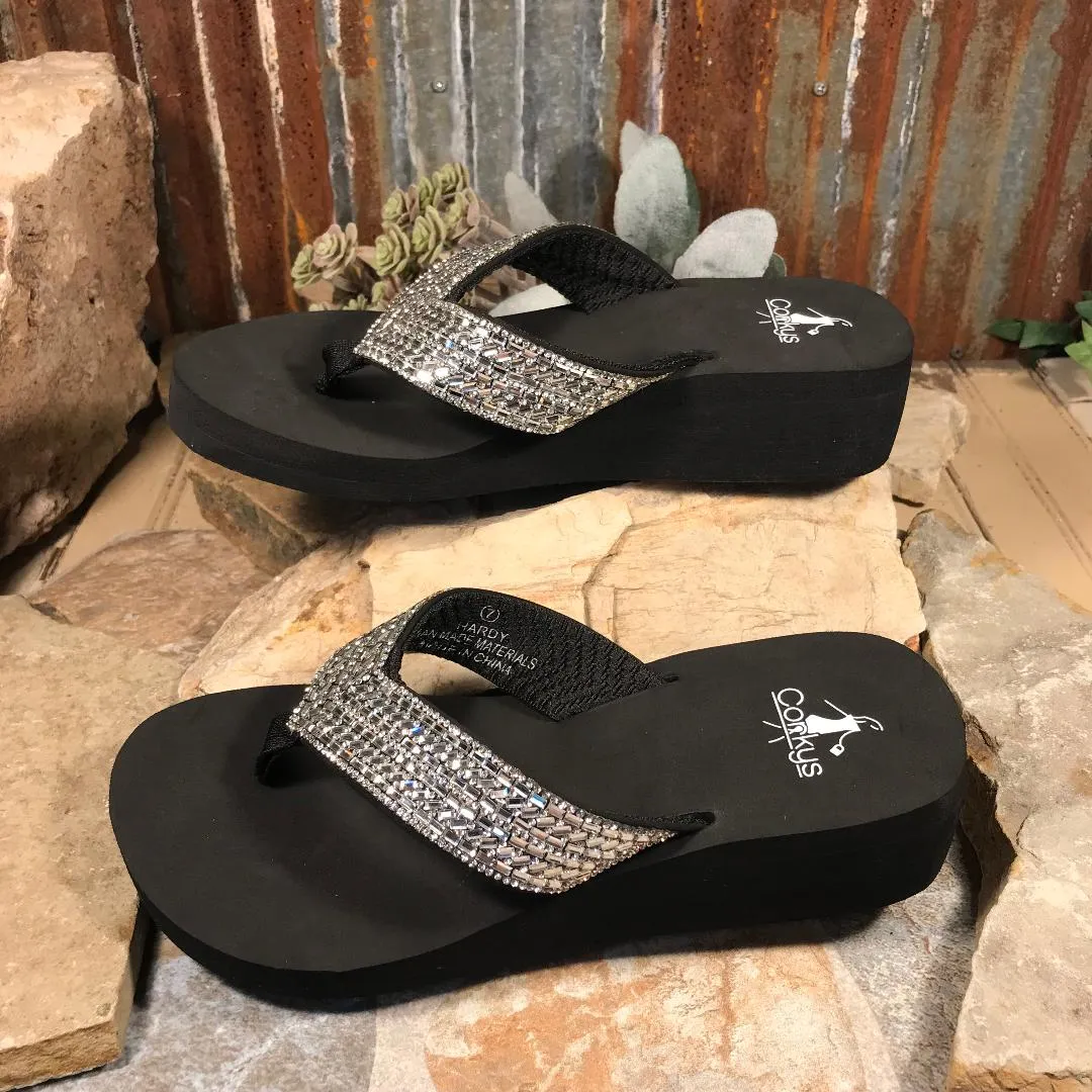 Hardy Clear Crystal Flip Flops
