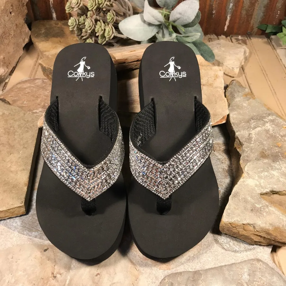 Hardy Clear Crystal Flip Flops