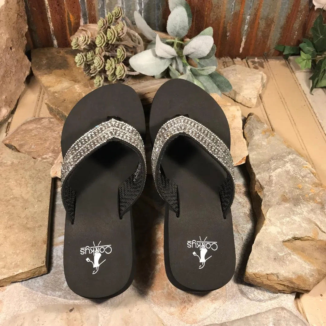 Hardy Clear Crystal Flip Flops