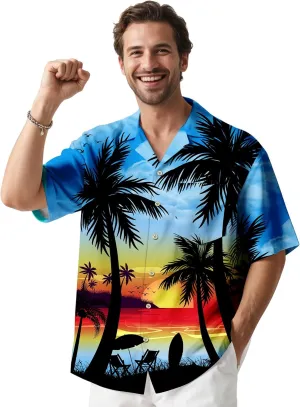 Hawaiian Shirt for Mens Beach Shirts Short Sleeve Button Shirts for Men Tropical Big Tall Funny Floral Aloha Shirt