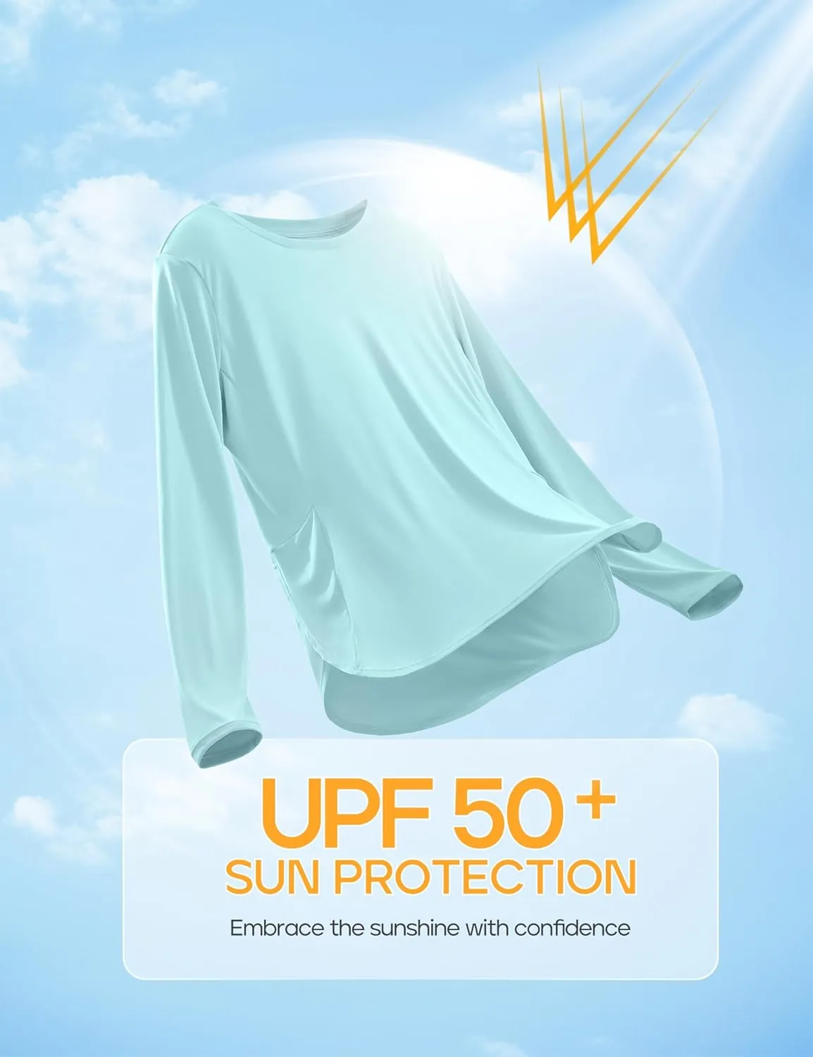 Heathyoga Long Sleeve Workout Tops for Women Sun Shirt UPF 50  SPF UV Protection Hiking Swim Shirts for Woman Rash Guard