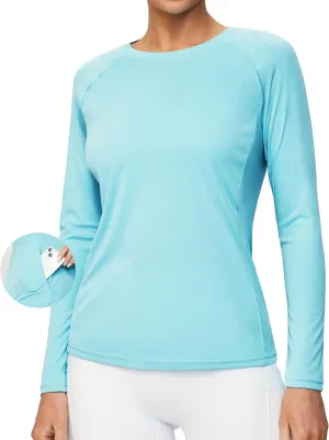 Heathyoga Rash Guard for Women UPF 50  SPF UV Protection Shirts for Women Long Sleeve Swim Shirts for Woman Sun Shirt