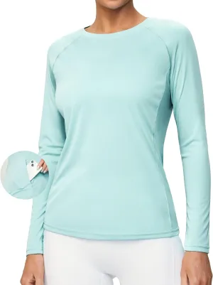 Heathyoga Rash Guard for Women UPF 50  SPF UV Protection Shirts for Women Long Sleeve Swim Shirts for Woman Sun Shirt