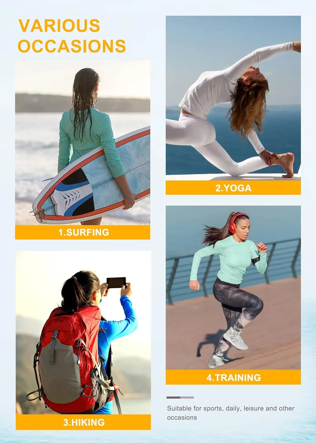 Heathyoga Rash Guard for Women UPF 50  SPF UV Protection Shirts for Women Long Sleeve Swim Shirts for Woman Sun Shirt