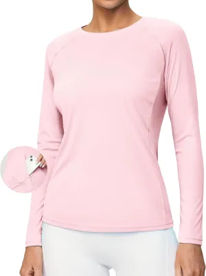 Heathyoga Rash Guard for Women UPF 50  SPF UV Protection Shirts for Women Long Sleeve Swim Shirts for Woman Sun Shirt